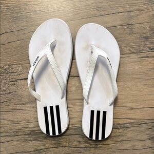 Adidas White and Black Sandals